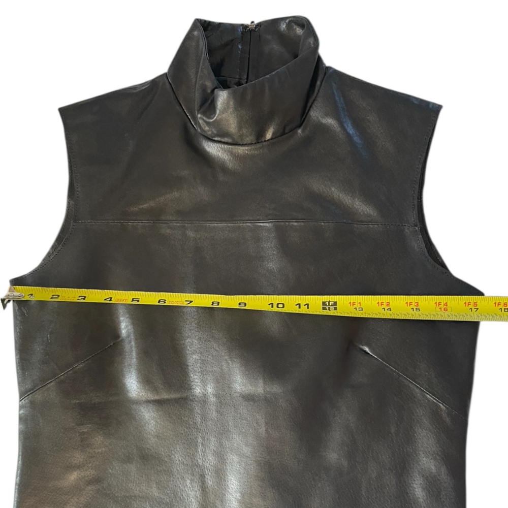 INDEED Leather Sleeveless Mock Neck Top, size Medium - Picture 9 of 12